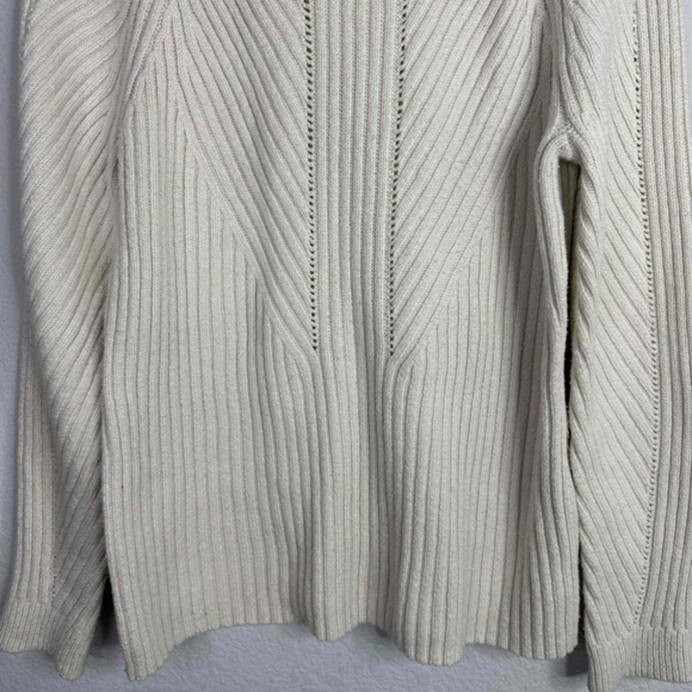 Sundance Sweater Womens Large Beige Ribbed Long Sleeve Turtleneck‎ Casual Boho - Picture 5 of 8